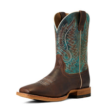 Pard's Western Shop Ariat Men's Brown Cow Camp Wide Square Toe Western Boots with Turquoise Tops