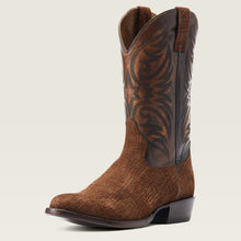 Pard's Western shop Ariat Men's Bankroll Tan Suede Hippo Print J-Toe Western Boots