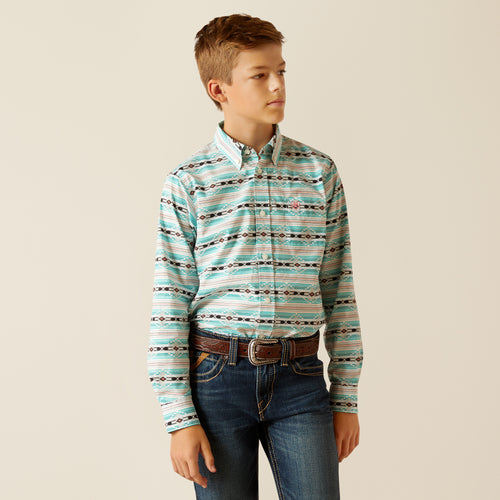 Pard's Western Shop Ariat Boys Jefferson Multi Color Aztec Print Classic Fit Button-Down Shirt