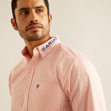 Ariat Men's Pro Series Orange/White Pinstripe Team Gerson Button-Down Fitted Shirt