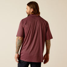 Ariat Dark Redwood All Over Geometric Print Polo Shirt for Men