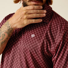 Ariat Dark Redwood All Over Geometric Print Polo Shirt for Men