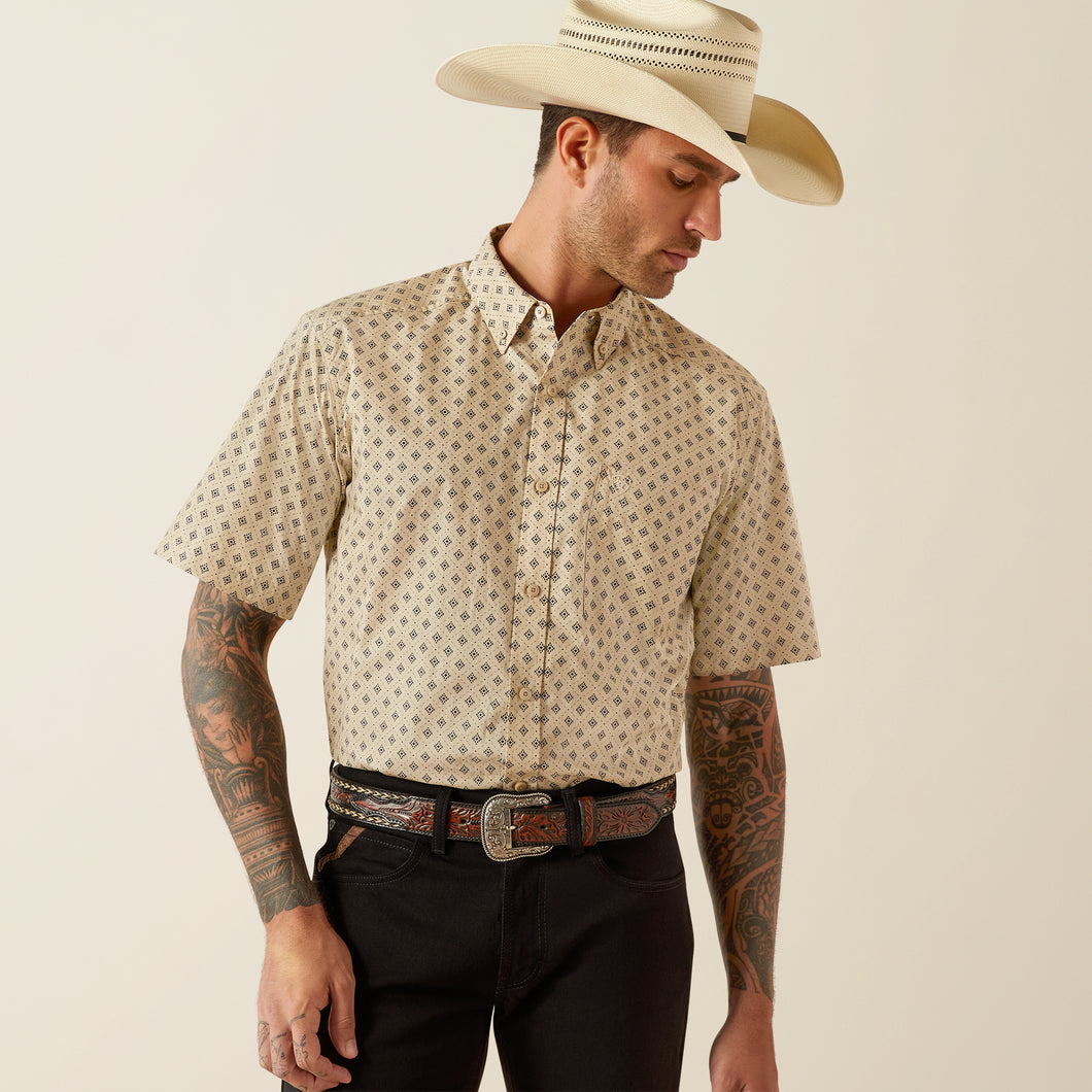 ariat dress shirts short sleeve Ariat Men's Berne Patriot Blue Americana Fitted Button Down Shirt 10073534 S