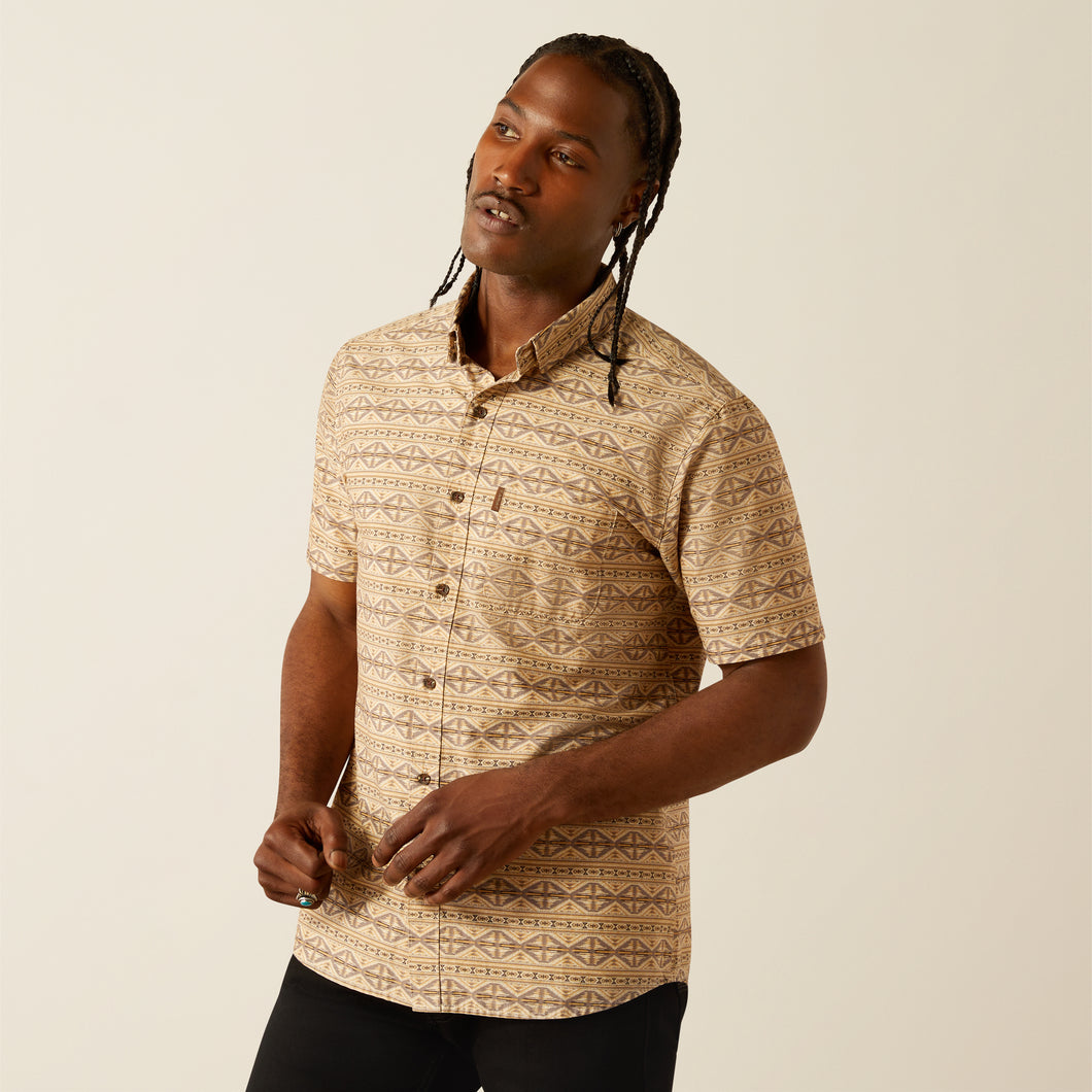 Ariat Merritt Modern Fit Tan Aztec Print Button-Down Short Sleeve Shir Pard's Western Shop Ariat Merritt Modern Fit Tan Aztec Print Button-Down Short Sleeve Shir Pard's Western Shop