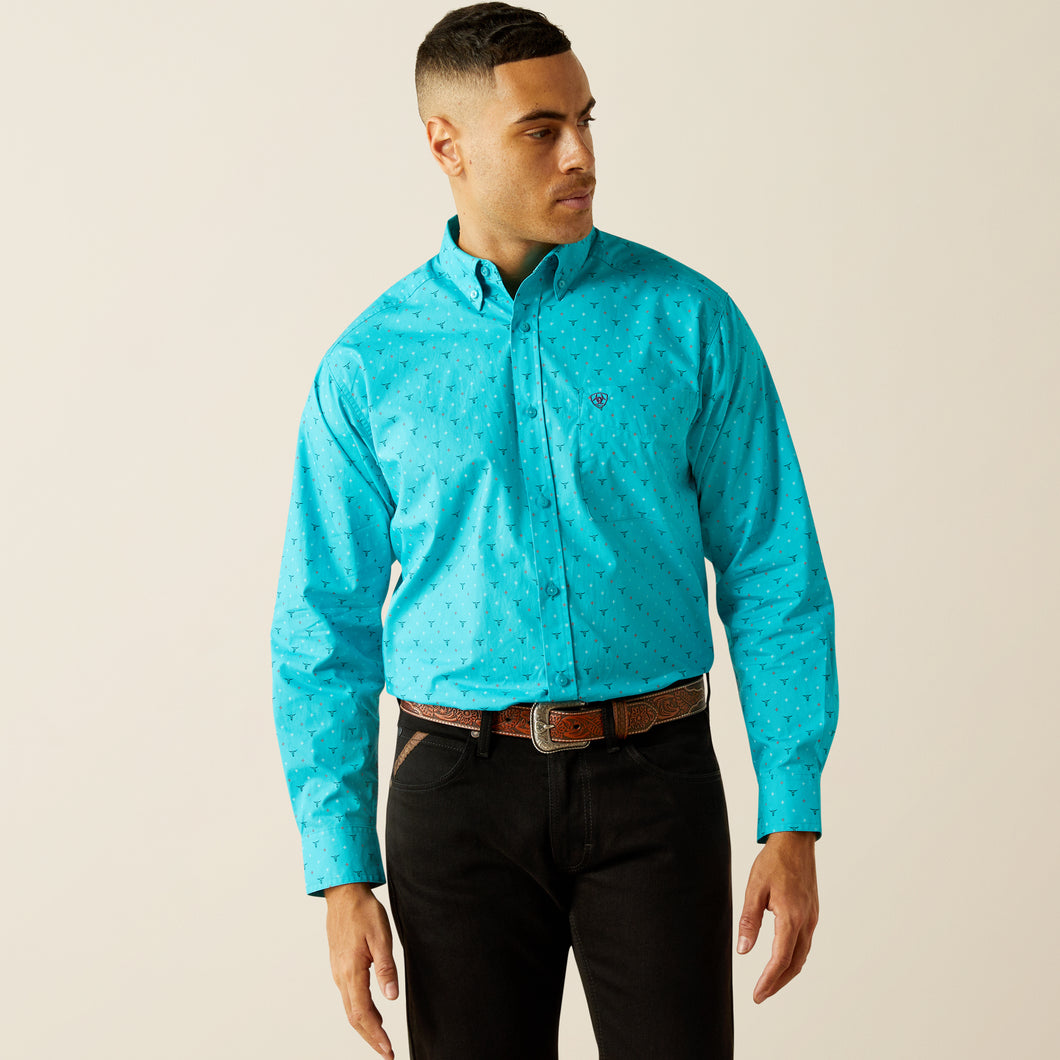 Ariat Willke Classic Fit Turquoise Steer Skull Print Button-Down Shirt – Pard's Western Shop Ariat Willke Classic Fit Turquoise Steer Skull Print Button-Down Shirt – Pard's Western Shop