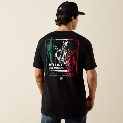 Pard's Western Shop Ariat Buckin Baqueno Classic Fit Black T-Shirt for Men