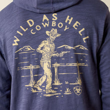 Ariat Men's "Wild Cowboy" Blue Lightweight Retro Hoodie