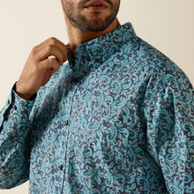 Ariat Men's Phelps Blue Paisley Print Classic Fit Button-Down Shirt