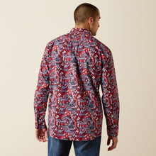 Ariat Men's Trapper Maroon/Blue Aztec Print Classic Fit Button-Down Shirt