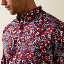 Ariat Men's Trapper Maroon/Blue Aztec Print Classic Fit Button-Down Shirt