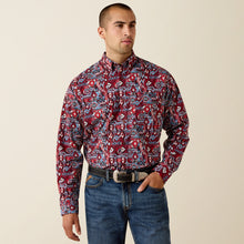 Pard's Western Shop Ariat Men's Trapper Maroon/Blue Aztec Print Classic Fit Button-Down Shirt