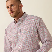 Ariat Men's Tiernan White/Maroon/Pink Geo Print Classic Fit Button-Down Shirt