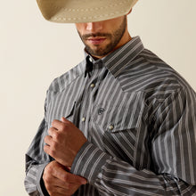 Ariat Men's Pro Series Theron Classic Fit Grey Stripe Western Snap Shirt