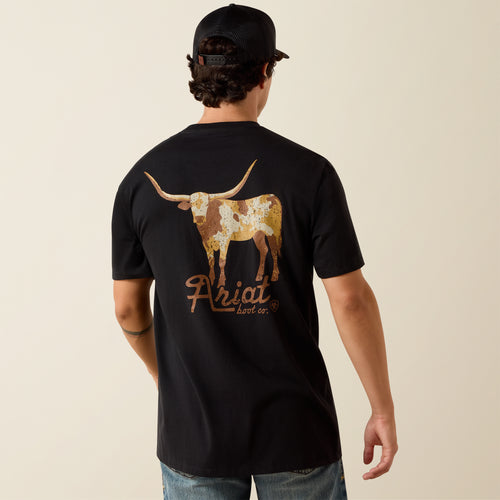 Pard's Western shop Ariat Men's Cowmooflage Black Classic Fit T-Shirt