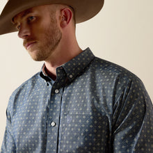 Ariat Men's Walden Chambray Blue Print Wrinkle Free Button-Down Shirt