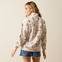 Ariat Women's Oatmeal Heather Southwest Print 1/2 Zip Sapphire Sweatshirt