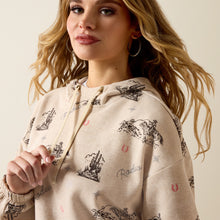 Ariat Women's Oatmeal Heather Rodeo Roping Print Essential Hoodie