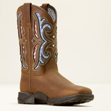 Ariat Women's Aged Tan Anthem Proud VentTEK Broad Square Toe Western Boots with Stars & Stripes VentTEK