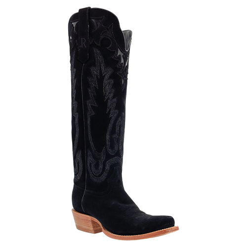 Pard's Western Shop R. Watson Women's Black Roughout Snip Toe Boots