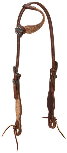 Pard's Western Shop Rough Out Oiled Canyon Rose Sliding Ear Headstall from Weaver Leather