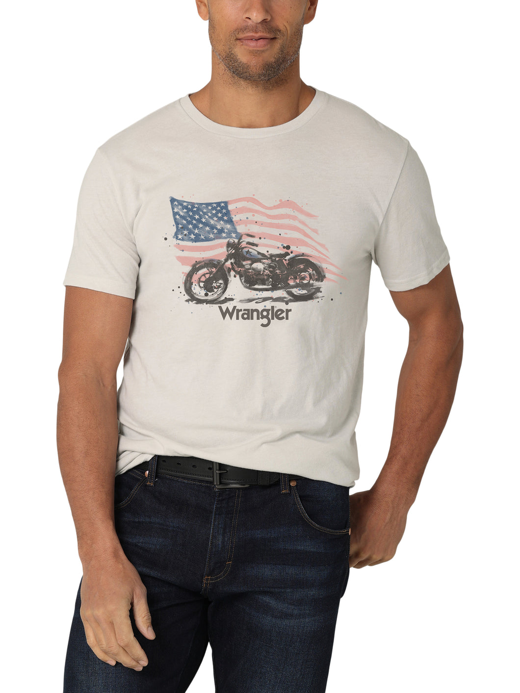 Pard's Western shop Wrangler Moto American Flag T-Shirt for Men