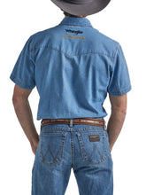 Wrangler x Yellowstone Men's Stonewashed Denim Western Snap Short Sleeve Shirt