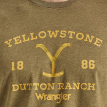 Wrangler x Yellowstone Men's Dutton Ranch 1886 Yellowstone Brand Tee in Burnt Olive