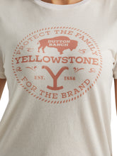 Wrangler x Yellowstone Women's "Protect The Family" Dutton Ranch Buffalo Tee in Heather Marshmellow