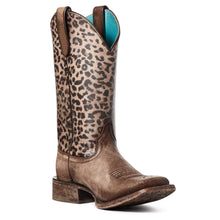 Women's Ariat Distressed Brown Circuit Savanna Boots with Leopard Print Tops