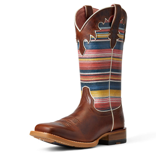 Pard's Western Shop Ariat Women's Brown Fiona Western Boots with Serape Colored Tops