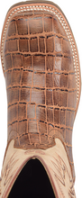 Womens Double H Oceana Antique Croc Print Steel Toe Square Toe Roper Boots