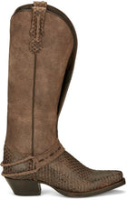 Tony Lama 15" Brown Lottie Snake Print Western Fashion Boots for Women