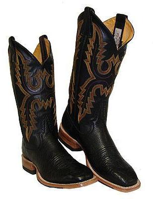 Pard's Western Shop Rod Patrick Black Smooth Ostrich Boots