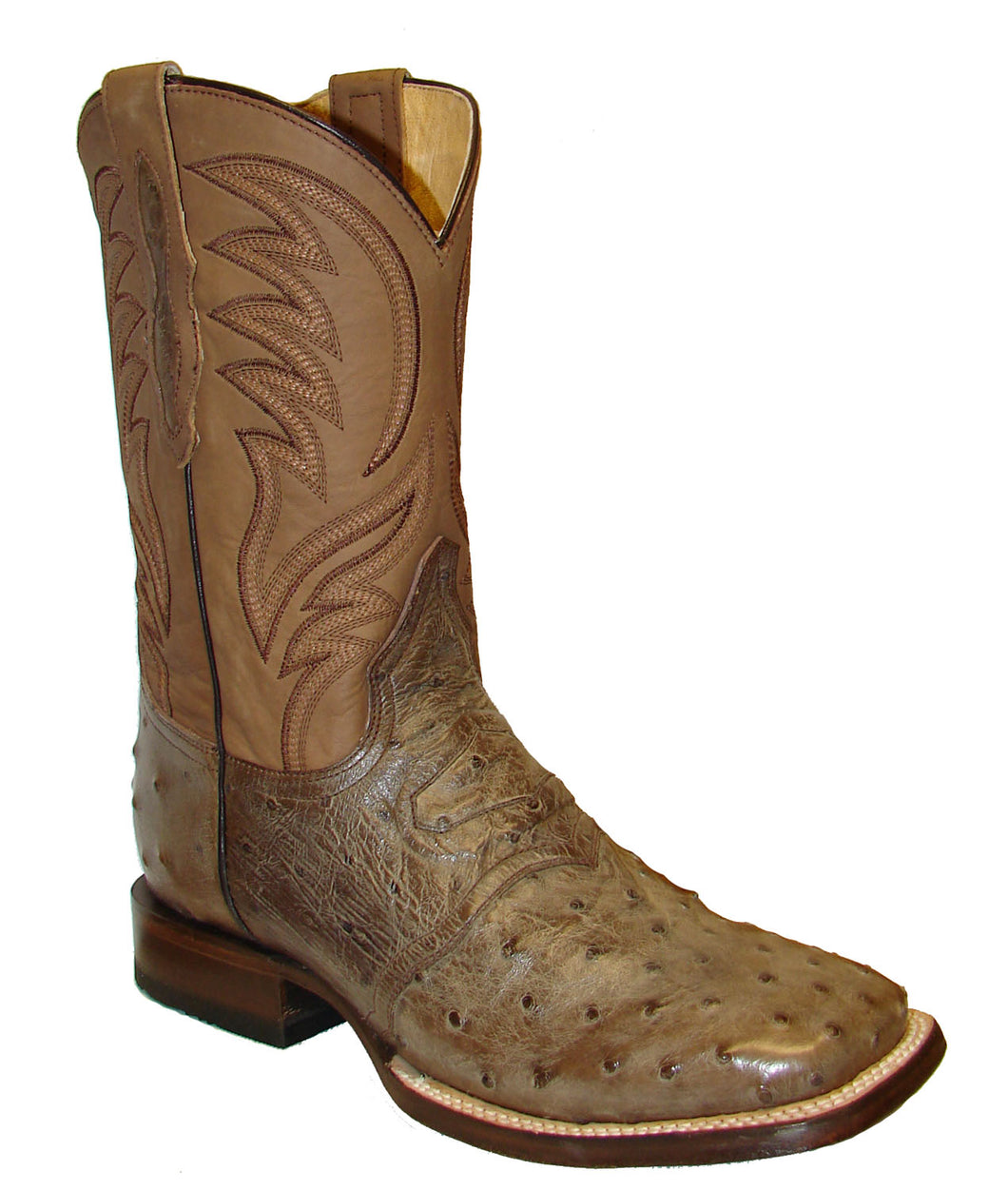 Pard's Western Shop Roper Footwear Taupe Full Quill Ostrich Boots for Men