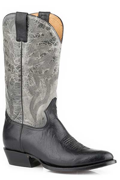 Pard's Western Shop Men's Black Round Toe Parker Boots with Grey Tops from Roper Footwear