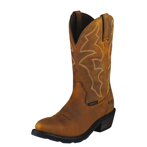 Pard's Western Shop Ariat Dusted Brown Ironside Waterproof Western Work Boots for Men