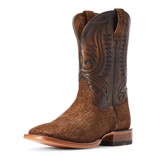 Pard's Western Shop Ariat Antique Tan Hippo Print Circuit Paxton Wide Square Toe Boots for Men