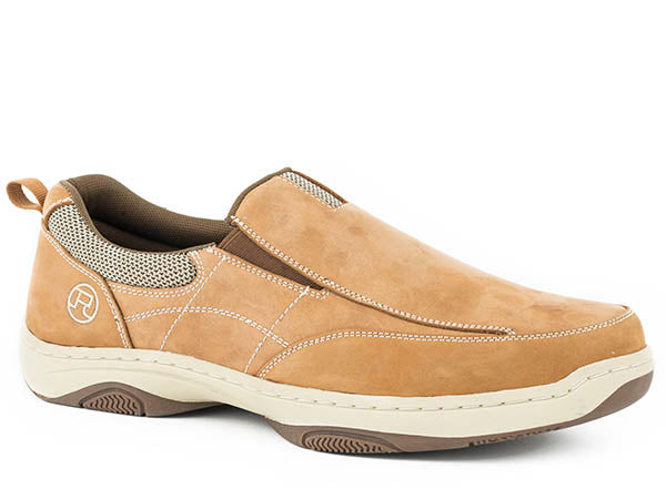 Pards Western Shop Roper Footwear Tan Nubuck Boat Shoes for Men