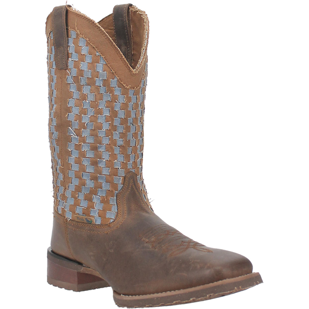 Pard's Western Shop Men's Laredo Tan Ned Boots with Basket Weave Tops