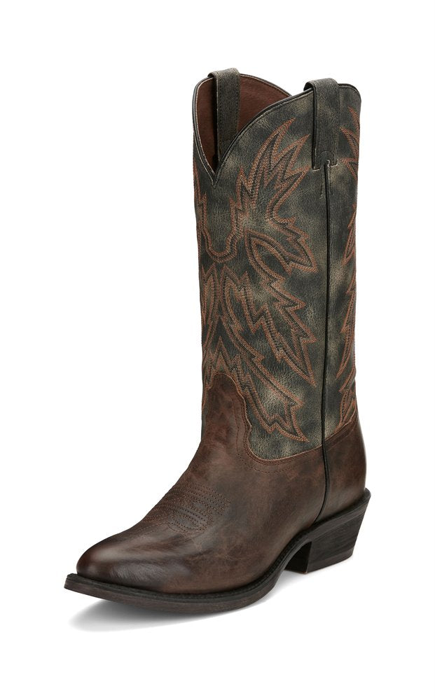 Nocona Heros Collection Antiqued Brown Mitchell Western J-Toe