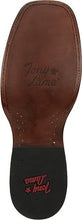 Tony Lama 11" Walnut Tapadera Printed Cowhide Boots with Wide Square Toe for Men