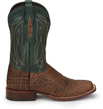 Tony Lama 11" Walnut Tapadera Printed Cowhide Boots with Wide Square Toe for Men
