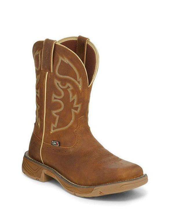 Pard's Western Shop Justin Saddle Tan Rush Work Boots for Men