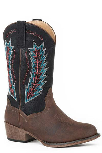 Pard's Western Shop Roper Footwear Brown/Black Vintage Stitched Taylor Boots for Children