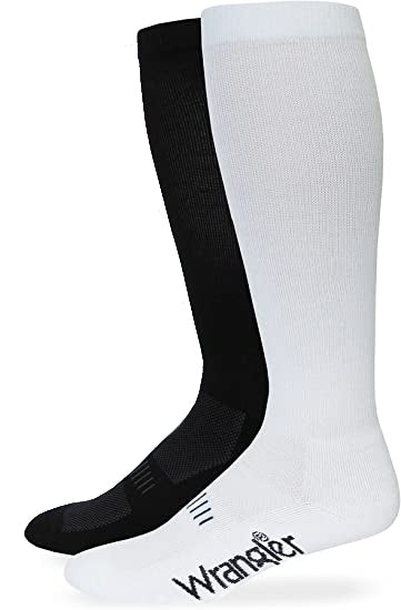 Pard's Western Shop Wrangler Men's Classic Boot Sock Over the Calf - Black or White