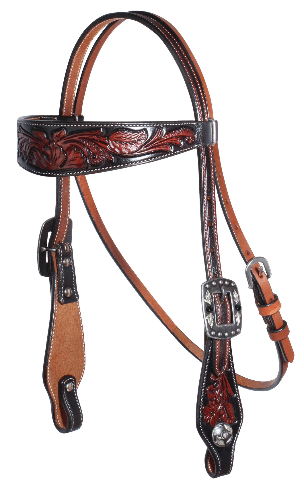 Pard's Western Shop Professional's Choice Black Floral Browband Headstall