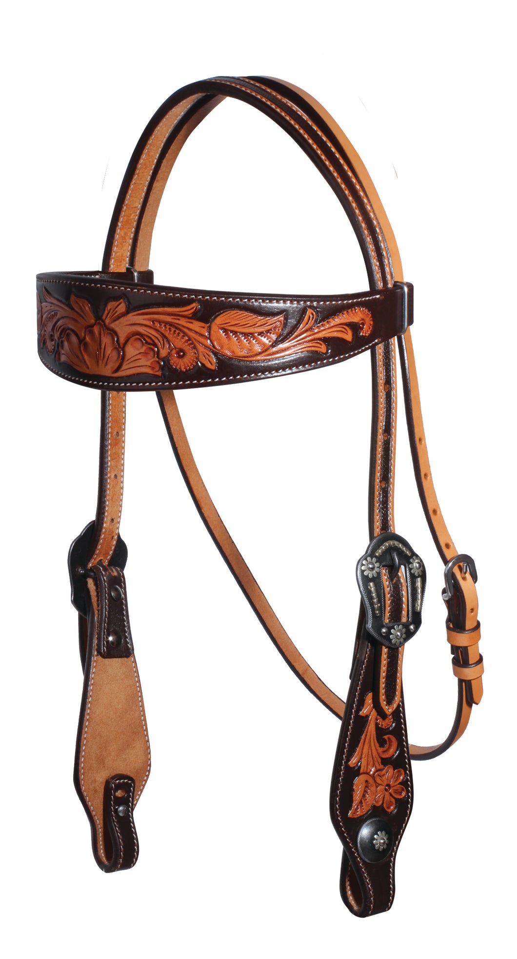 Pard's Western Shop Professional's Choice Chocolate Floral Browband Headstall