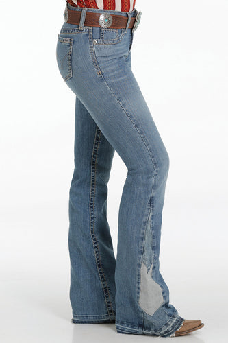 Pard's Western Shop Women's Cruel Girl Hannah Flare Leg Jeans with Chevron Inset