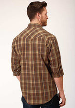 Brown/Tan Plaid Western Snap Shirt for Men from Roper Apparel