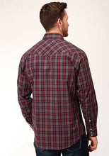 Red/Grey/Navy Plaid Western Snap Shirt for Men from Roper Apparel